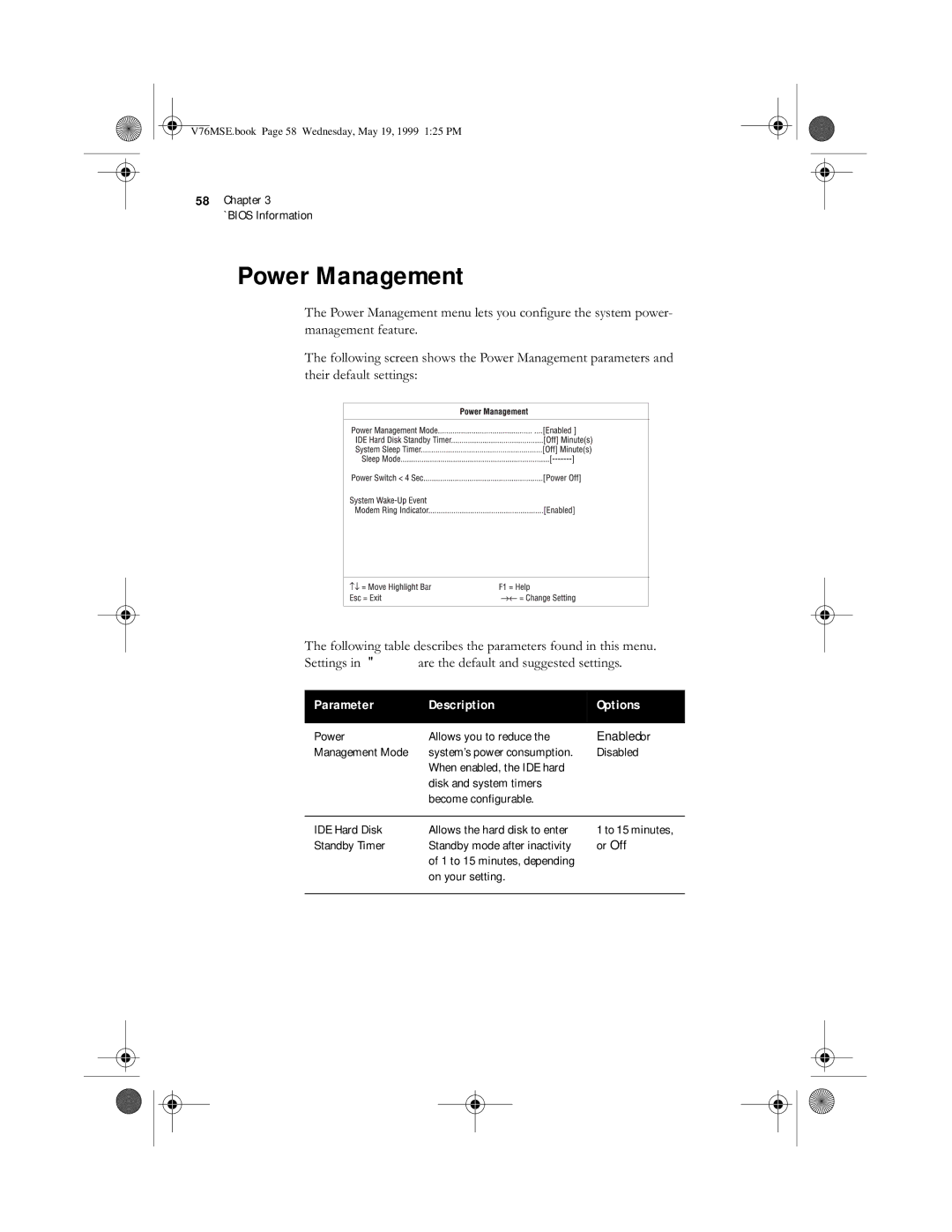 Acer SE manual Power Management, Power Allows you to reduce, Management Mode 