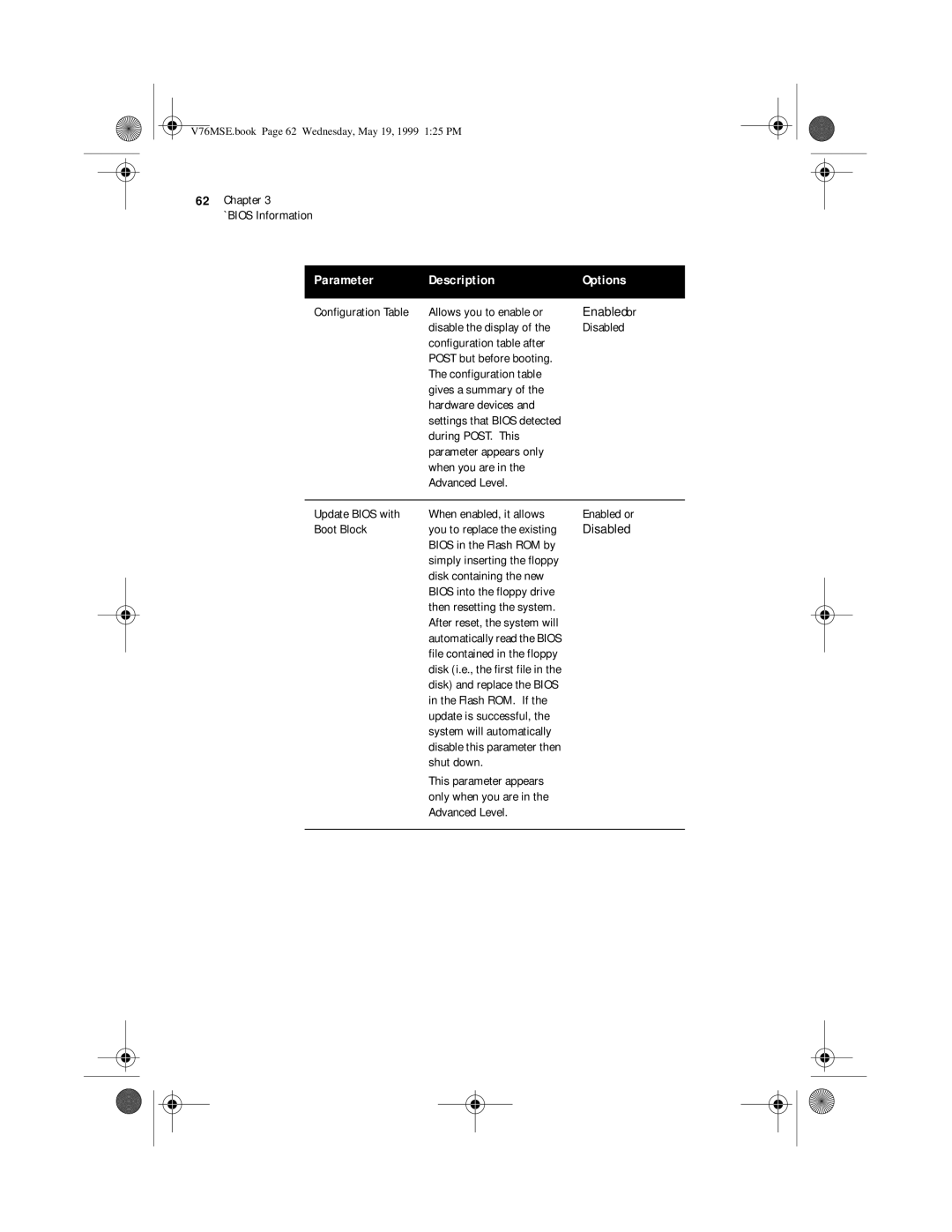 Acer SE manual Allows you to enable or 