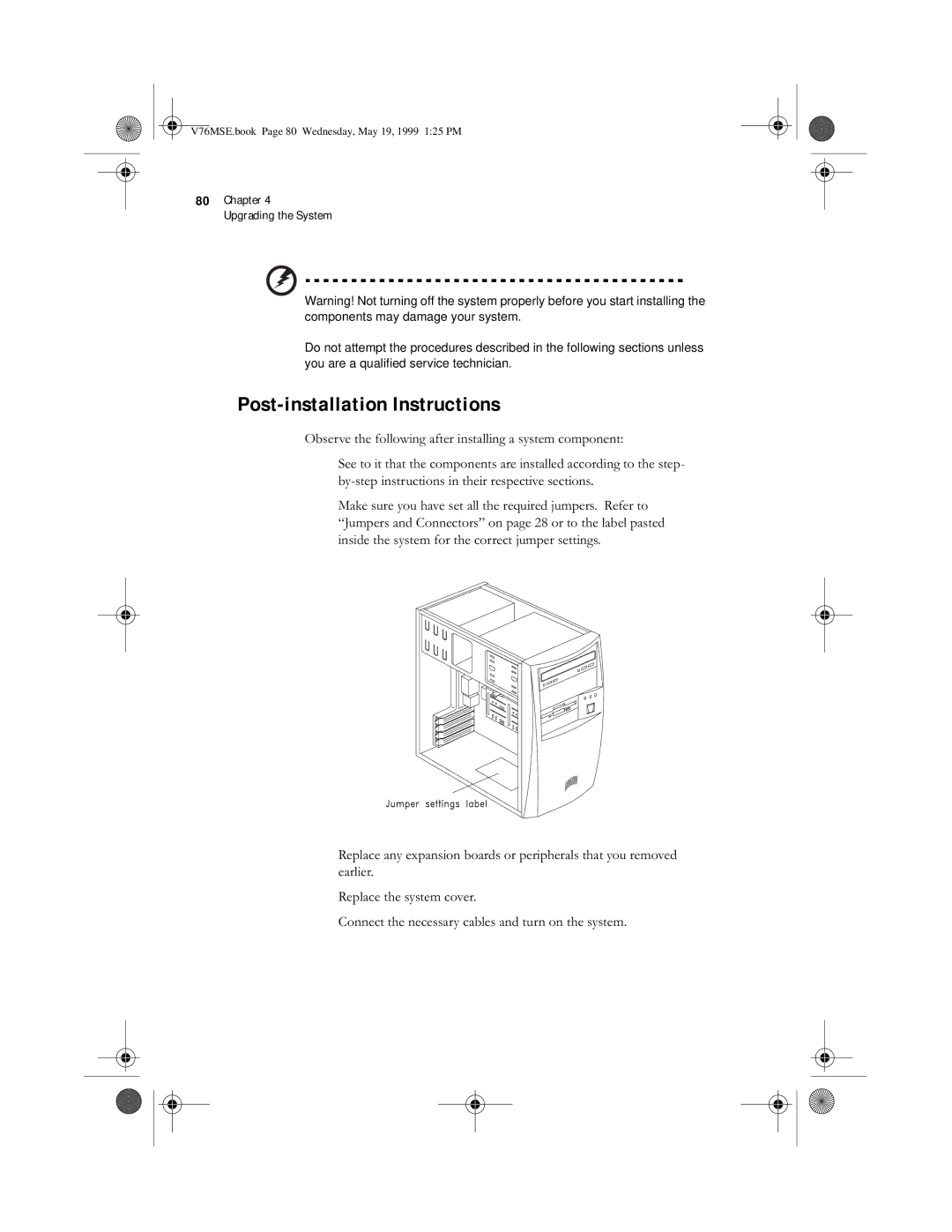 Acer SE manual Post-installation Instructions, $$%8 