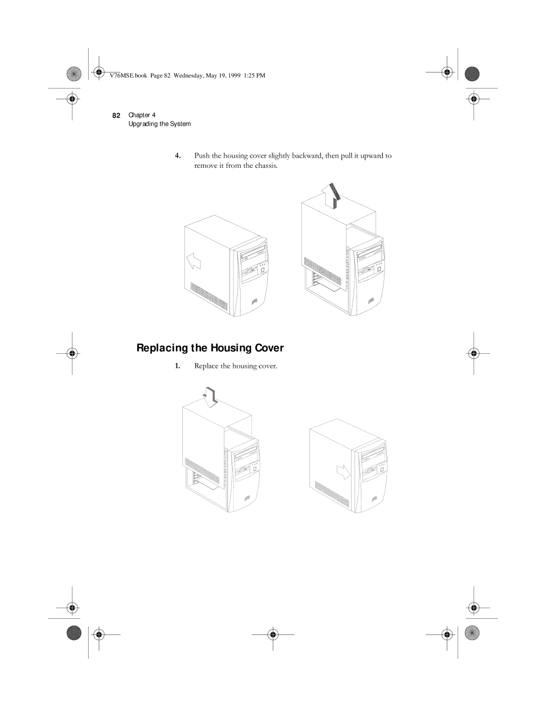 Acer SE manual Replacing the Housing Cover,  $ 