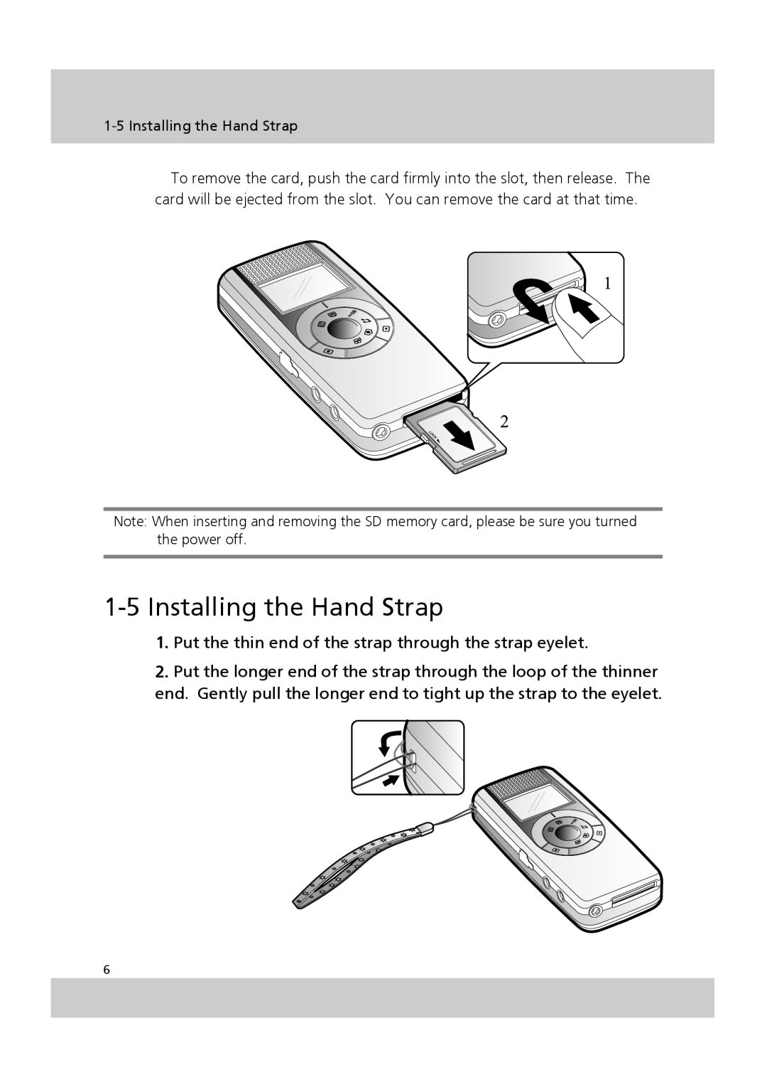 Acer SV-200 manual Installing the Hand Strap 