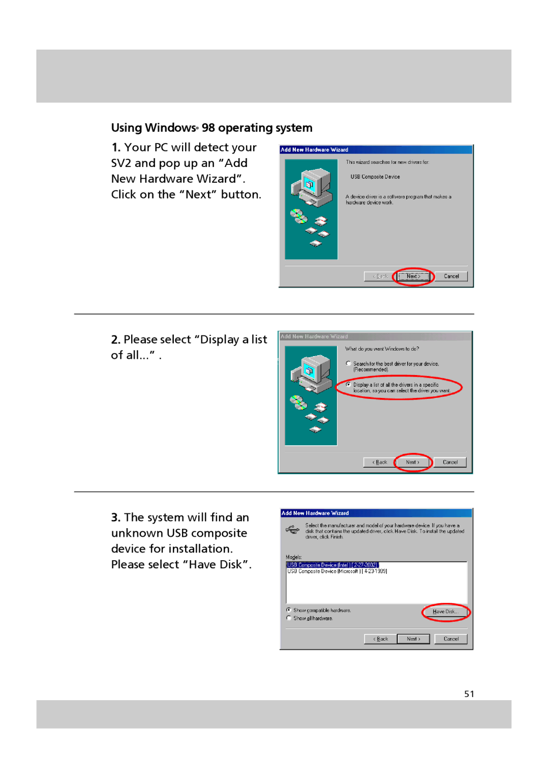 Acer SV-200 manual Using Windows 98 operating system 