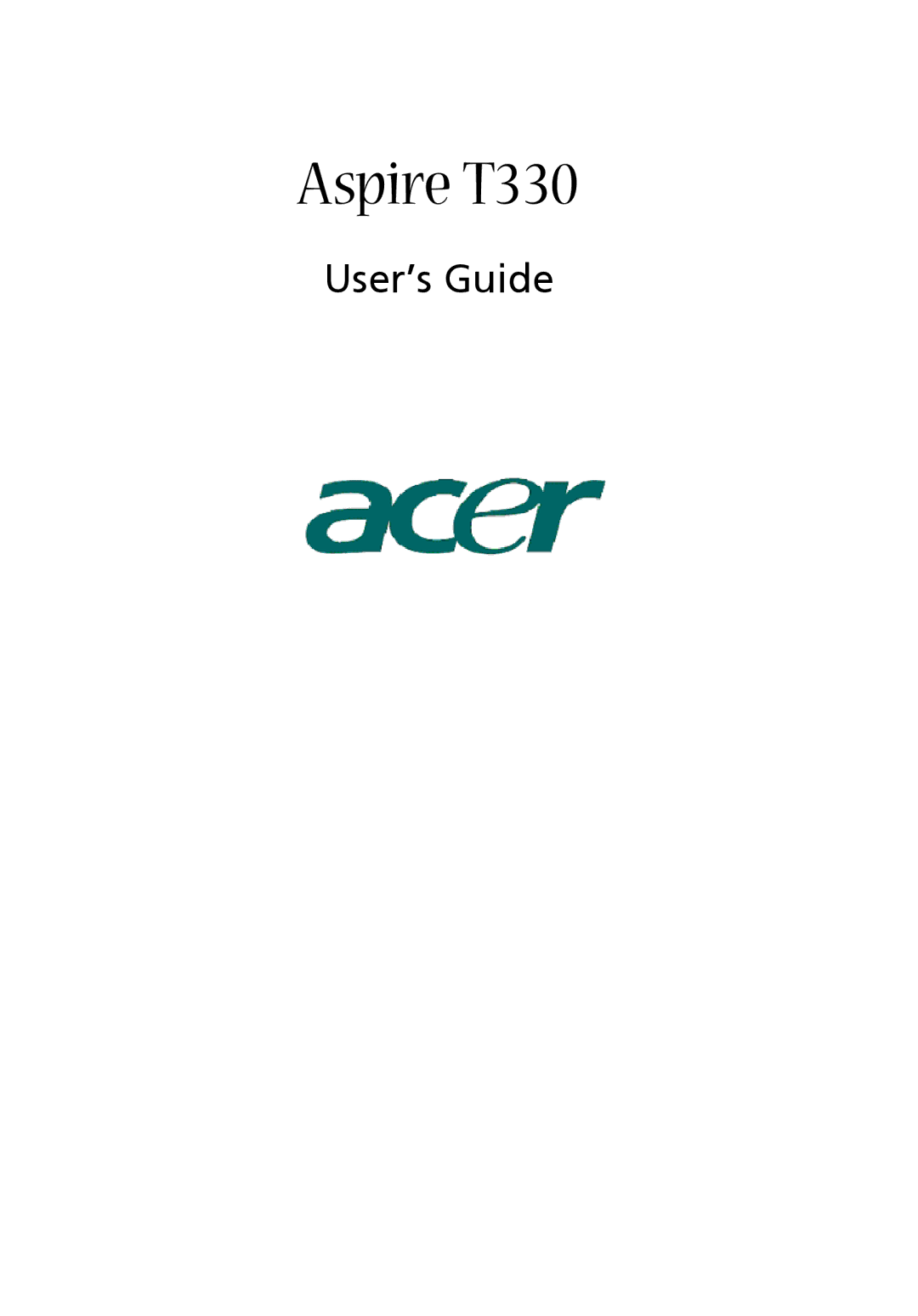 Acer manual Aspire T330 