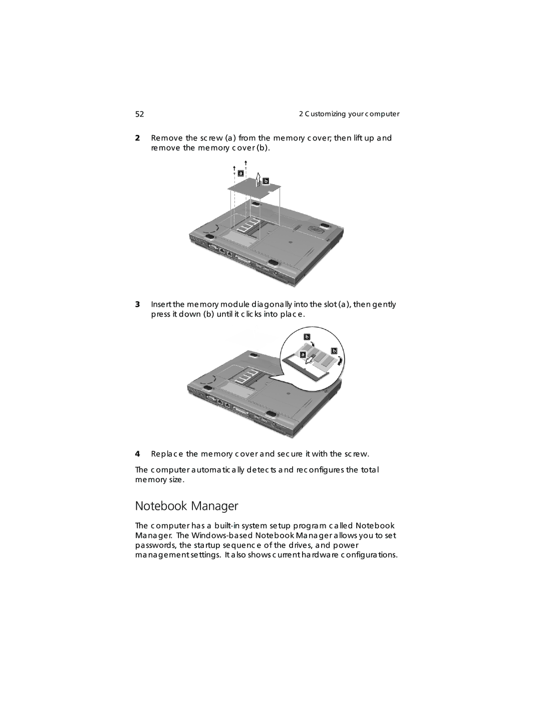 Acer TravelMate 360 manual Ustomizing your c omputer 