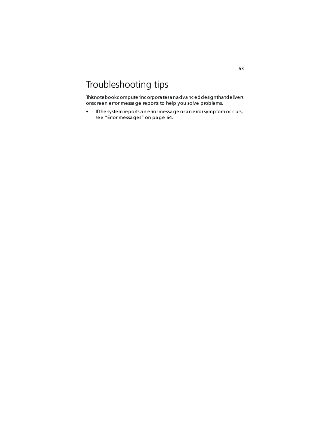 Acer TravelMate 360 manual Troubleshooting tips 