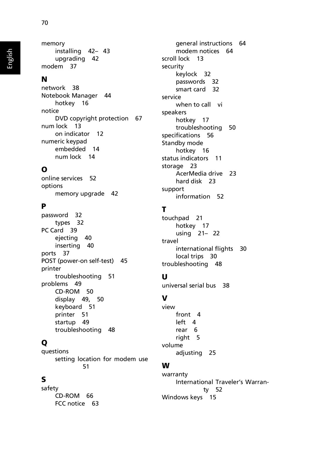 Acer TravelMate 530 manual Types 