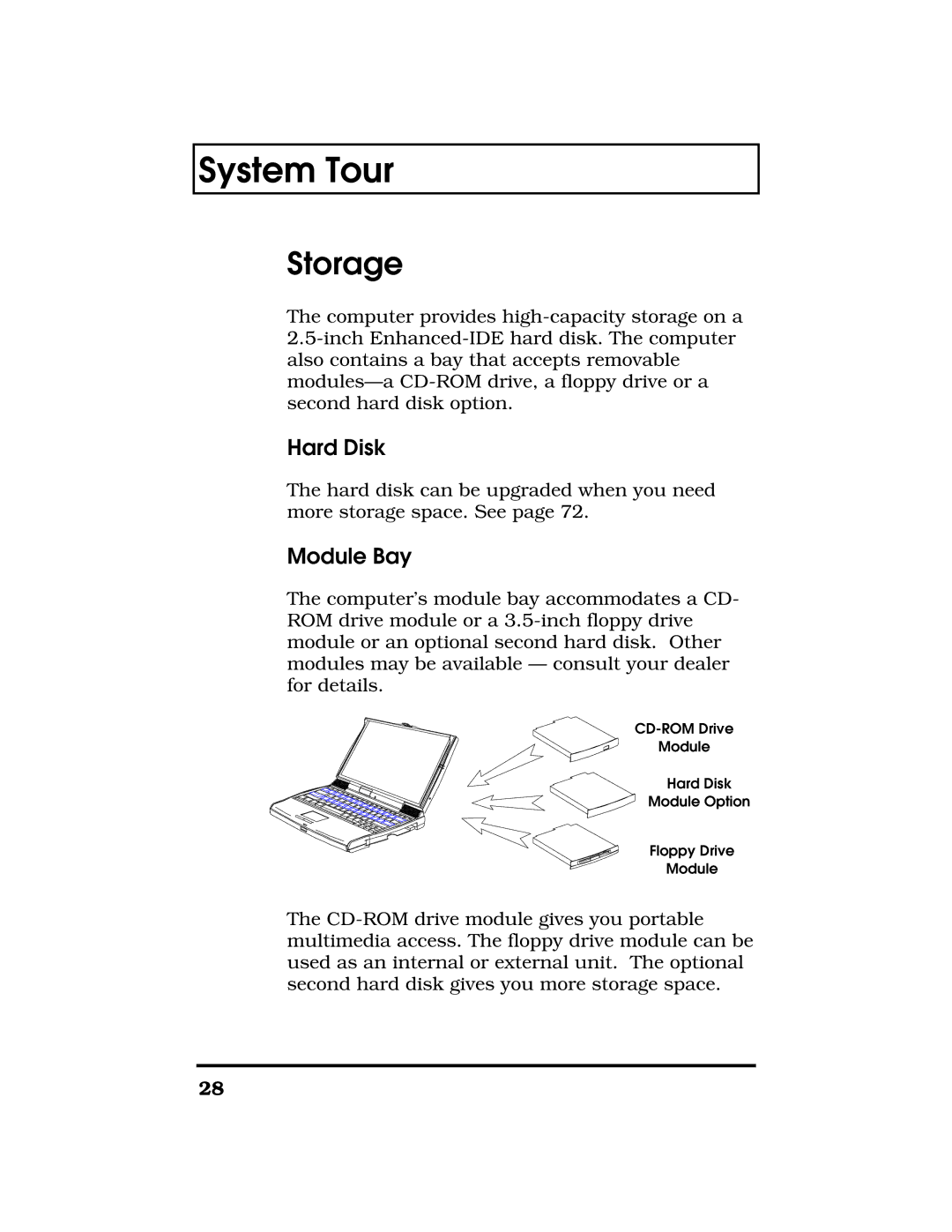 Acer TravelMate 7300 manual Storage, Hard Disk, Module Bay 