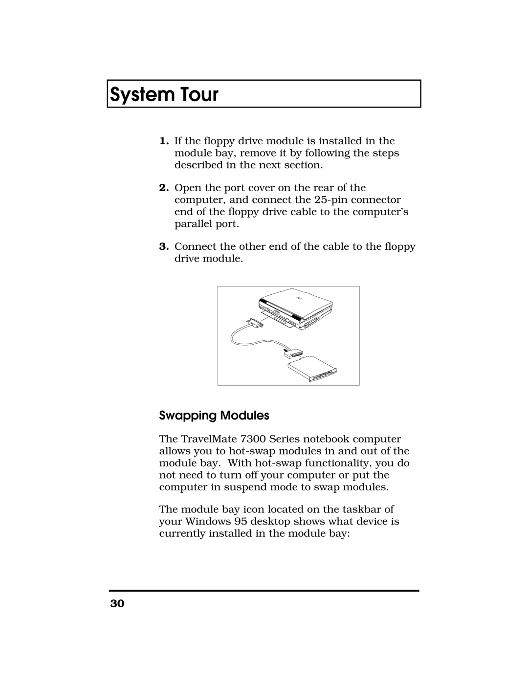 Acer TravelMate 7300 manual Swapping Modules 