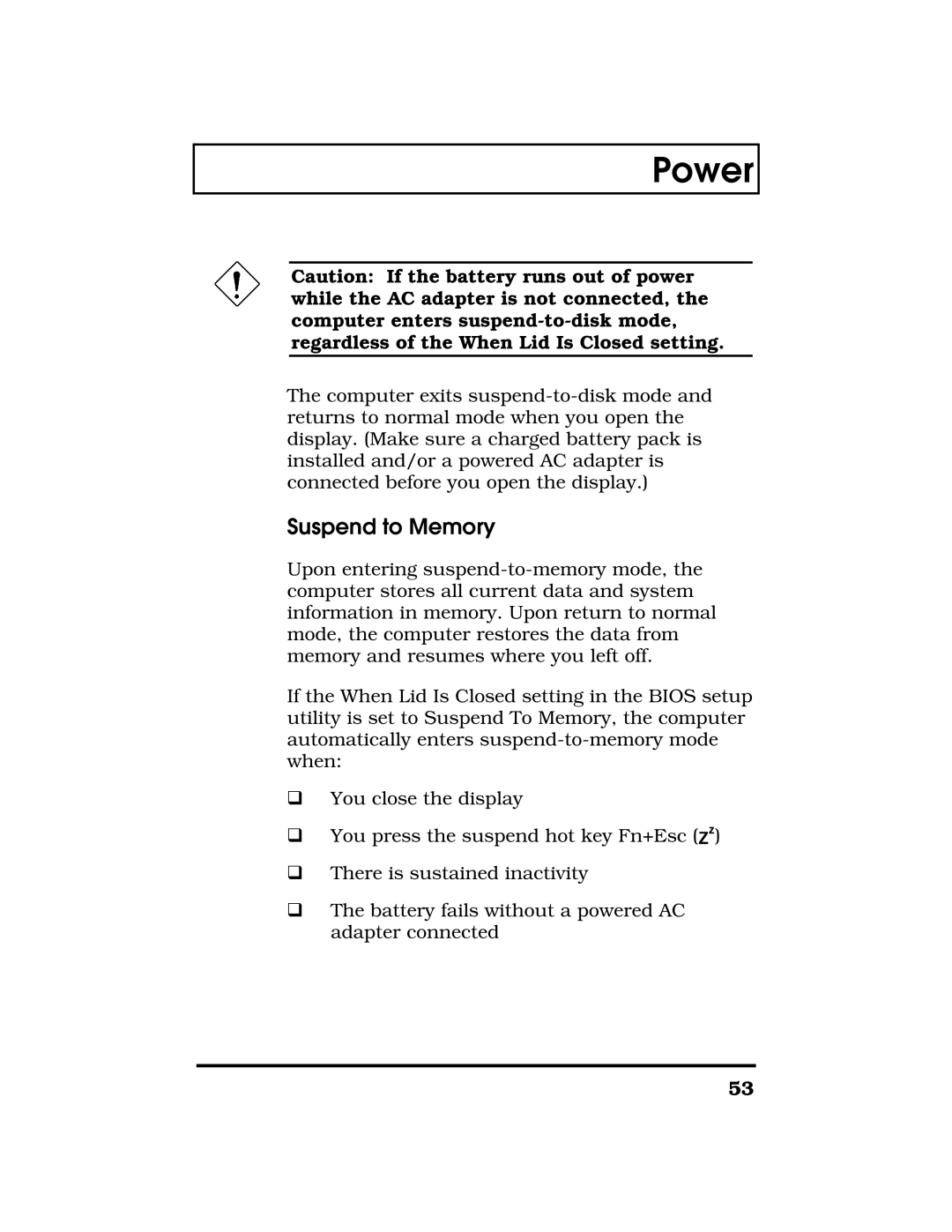 Acer TravelMate 7300 manual Suspend to Memory 