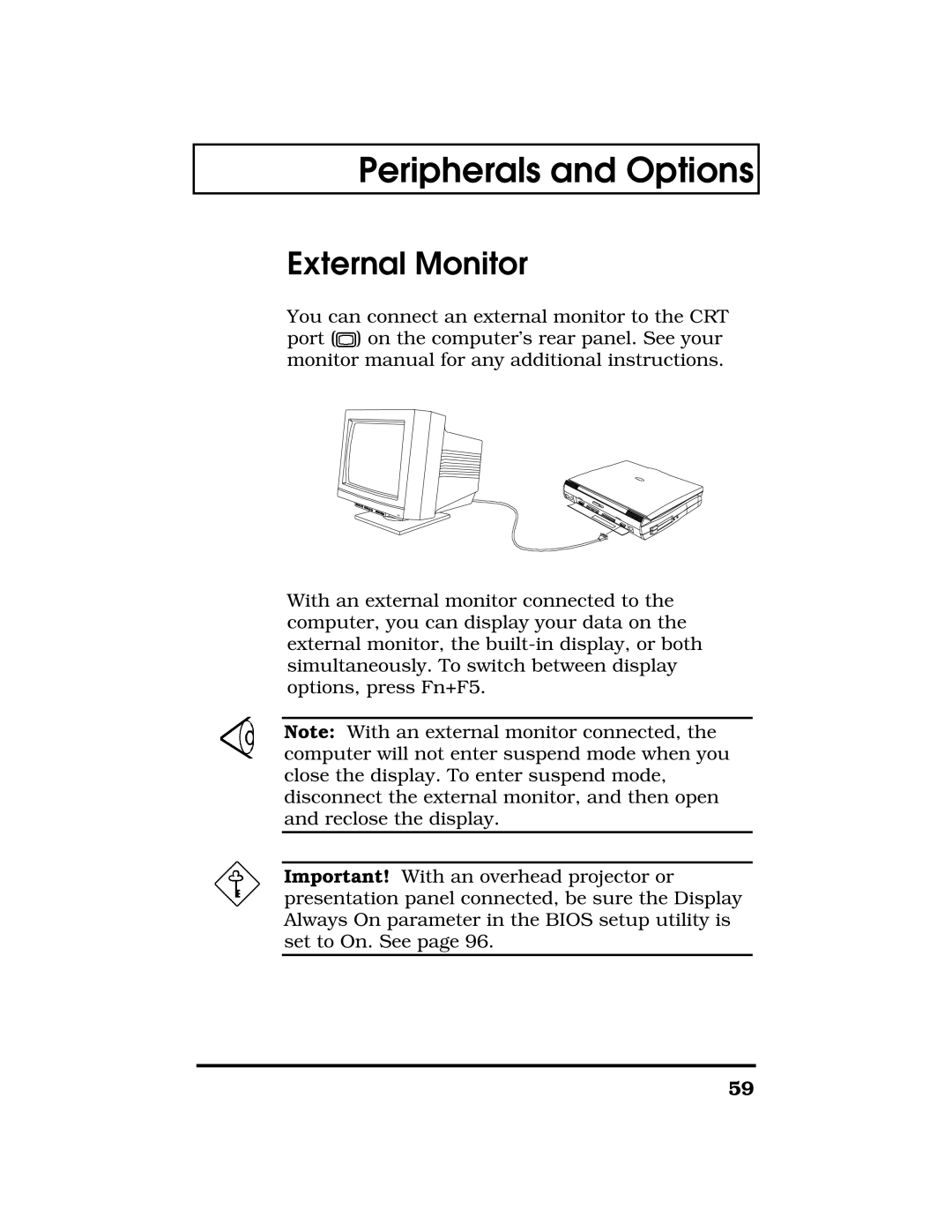 Acer TravelMate 7300 manual External Monitor 