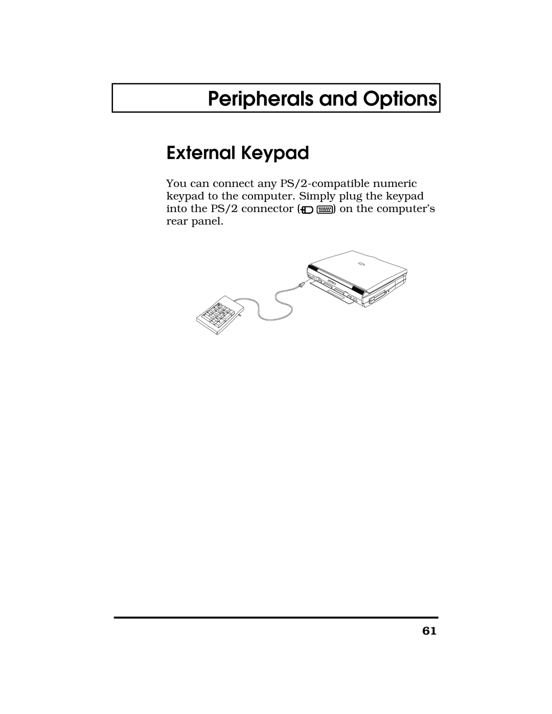 Acer TravelMate 7300 manual External Keypad 