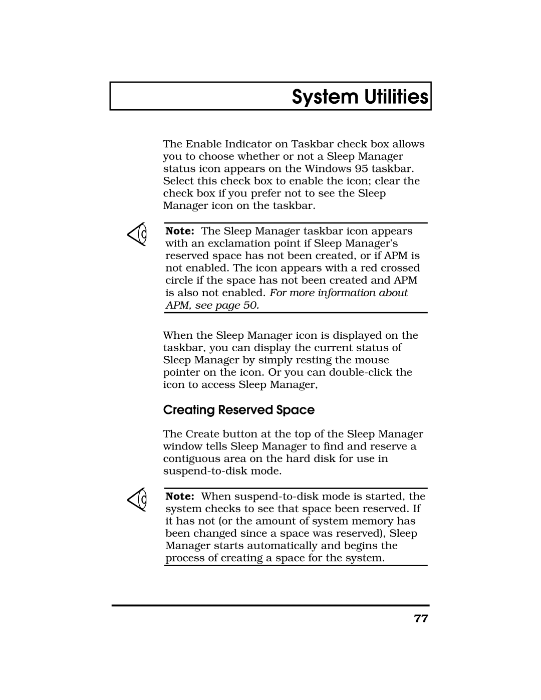 Acer TravelMate 7300 manual Creating Reserved Space 