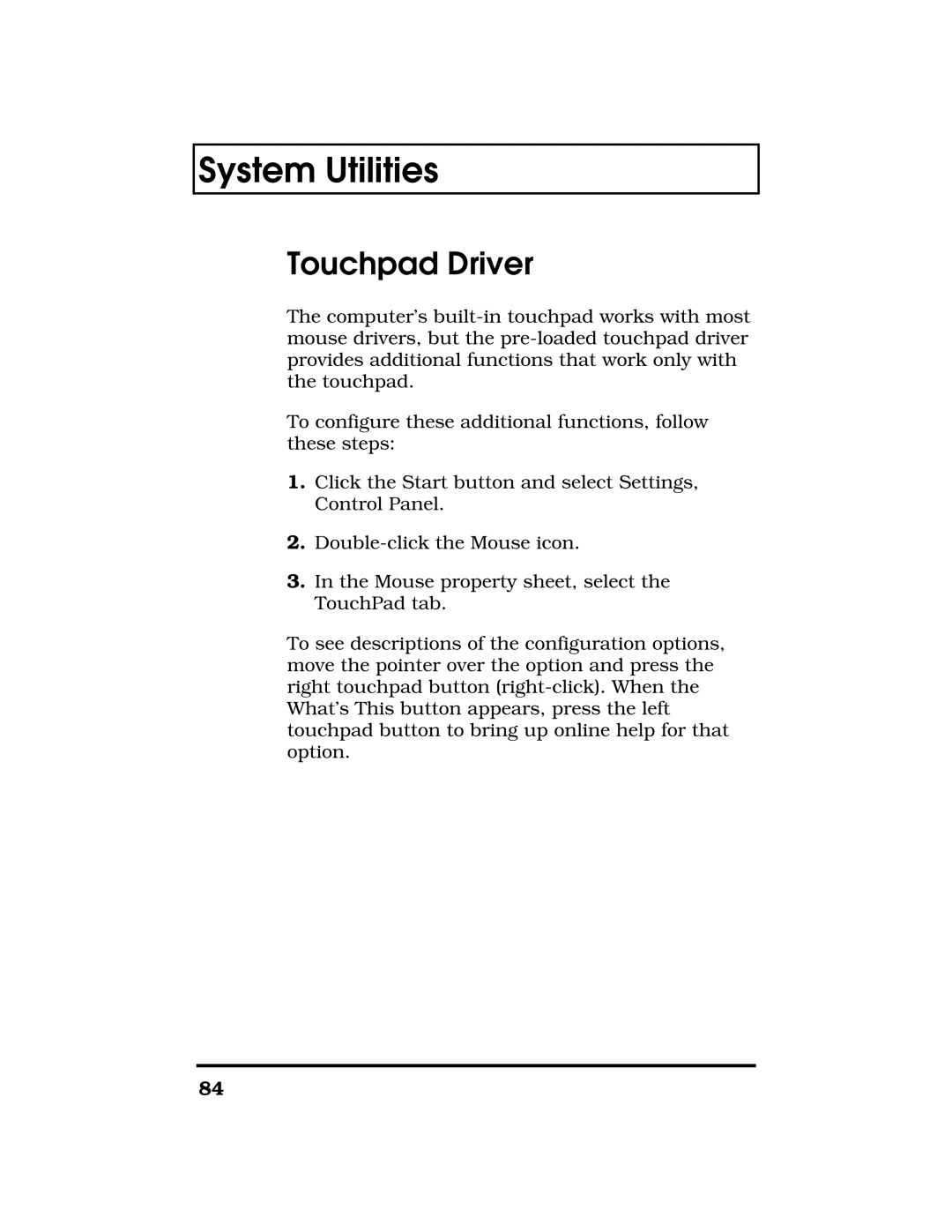 Acer TravelMate 7300 manual Touchpad Driver 