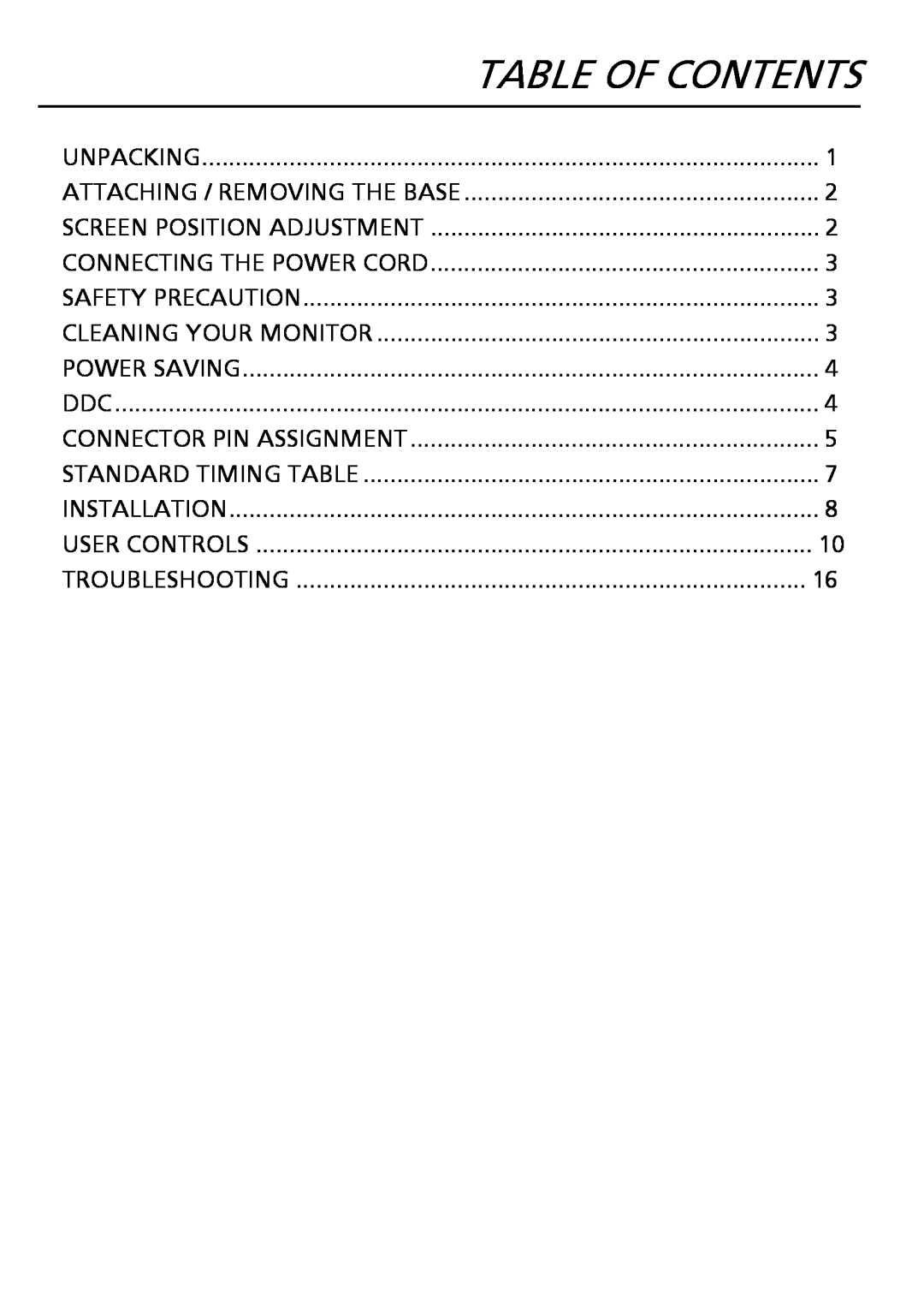 Acer UM.WH6AA.002, UM.VH6AA.003 manual Table Of Contents 