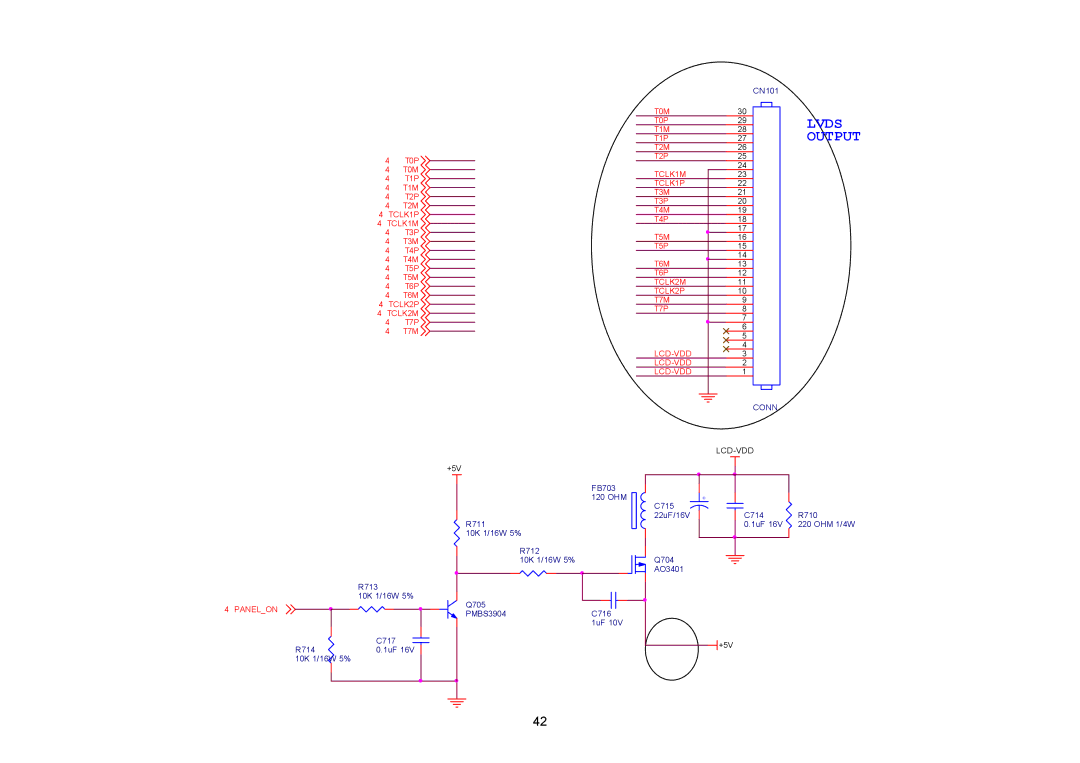 Acer V203W manual Lvds 