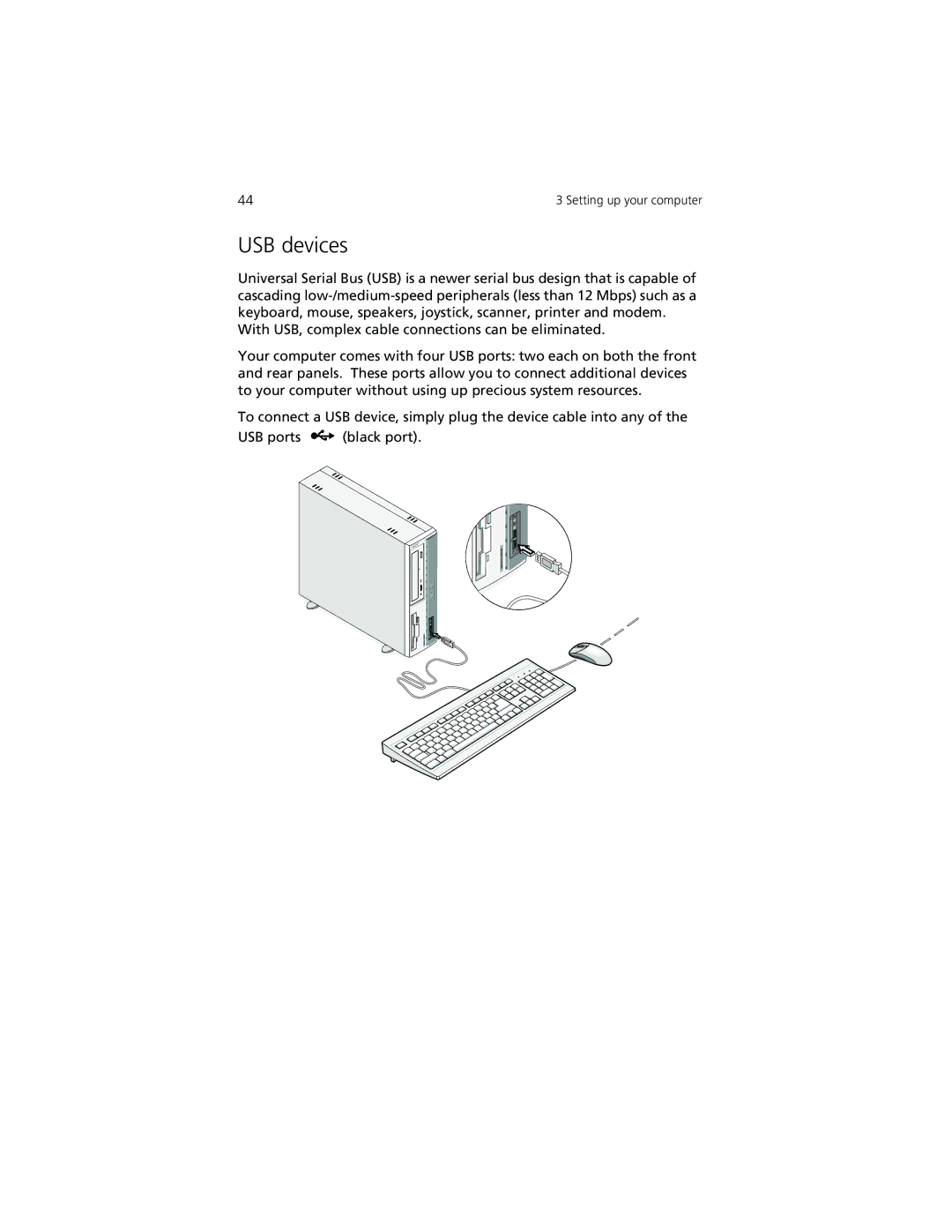 Acer Veriton 3300 manual USB devices 