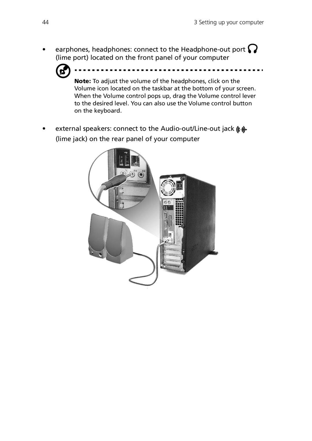 Acer Veriton 3600V, Veriton 3600GT manual Setting up your computer 