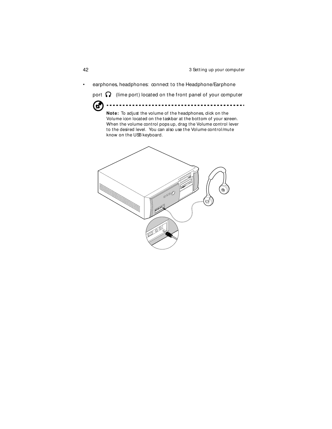 Acer Veriton 5200 manual Setting up your computer 