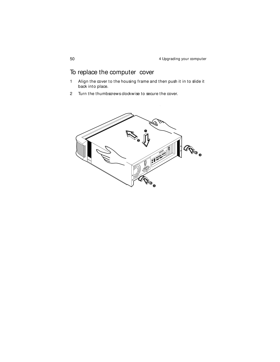 Acer Veriton 5200 manual To replace the computer cover 