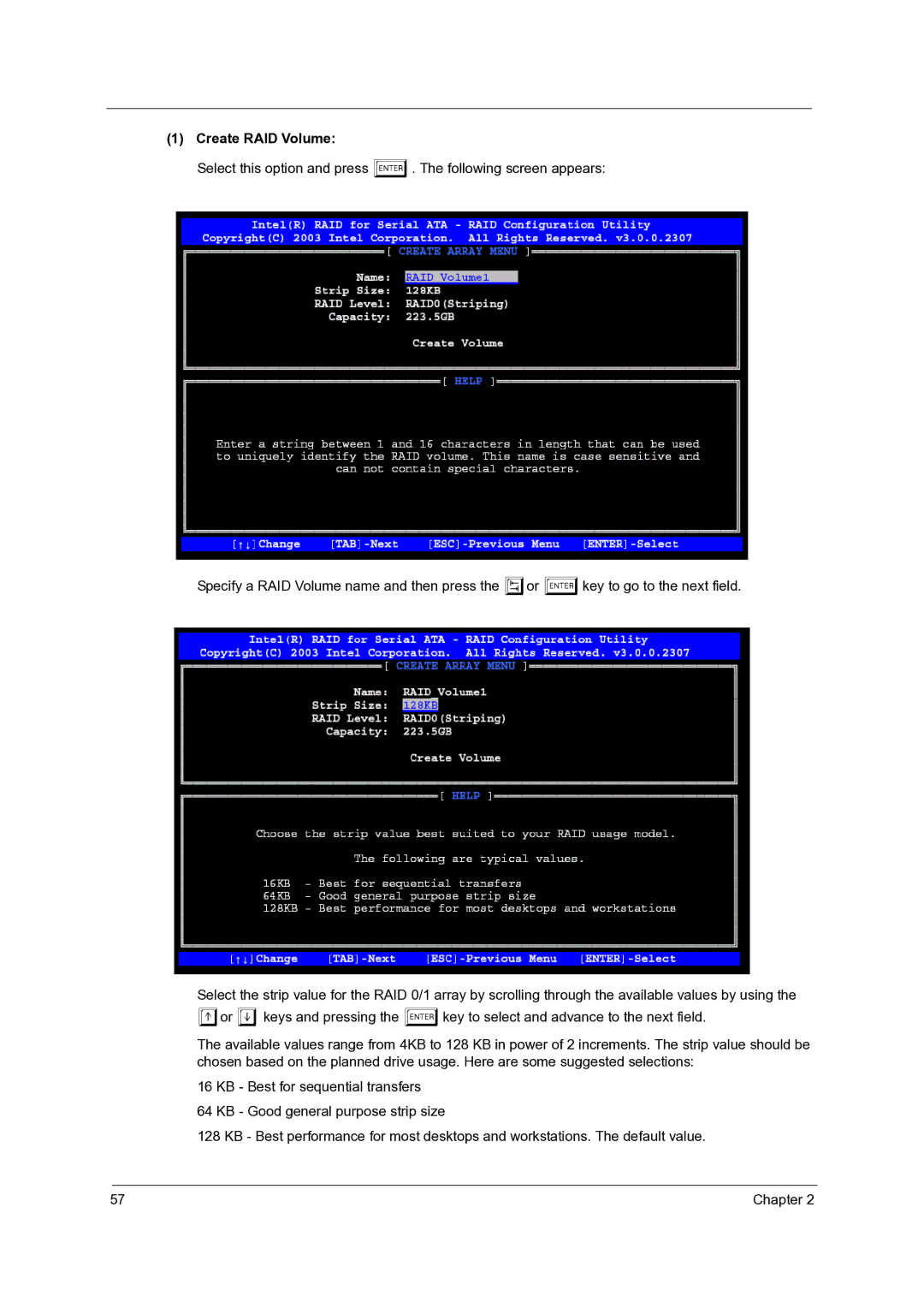 Acer Veriton 5600GT/5600V, Veriton 3600GT/3600V, Veriton 7600GTR/7600GT/7600V manual Create RAID Volume 