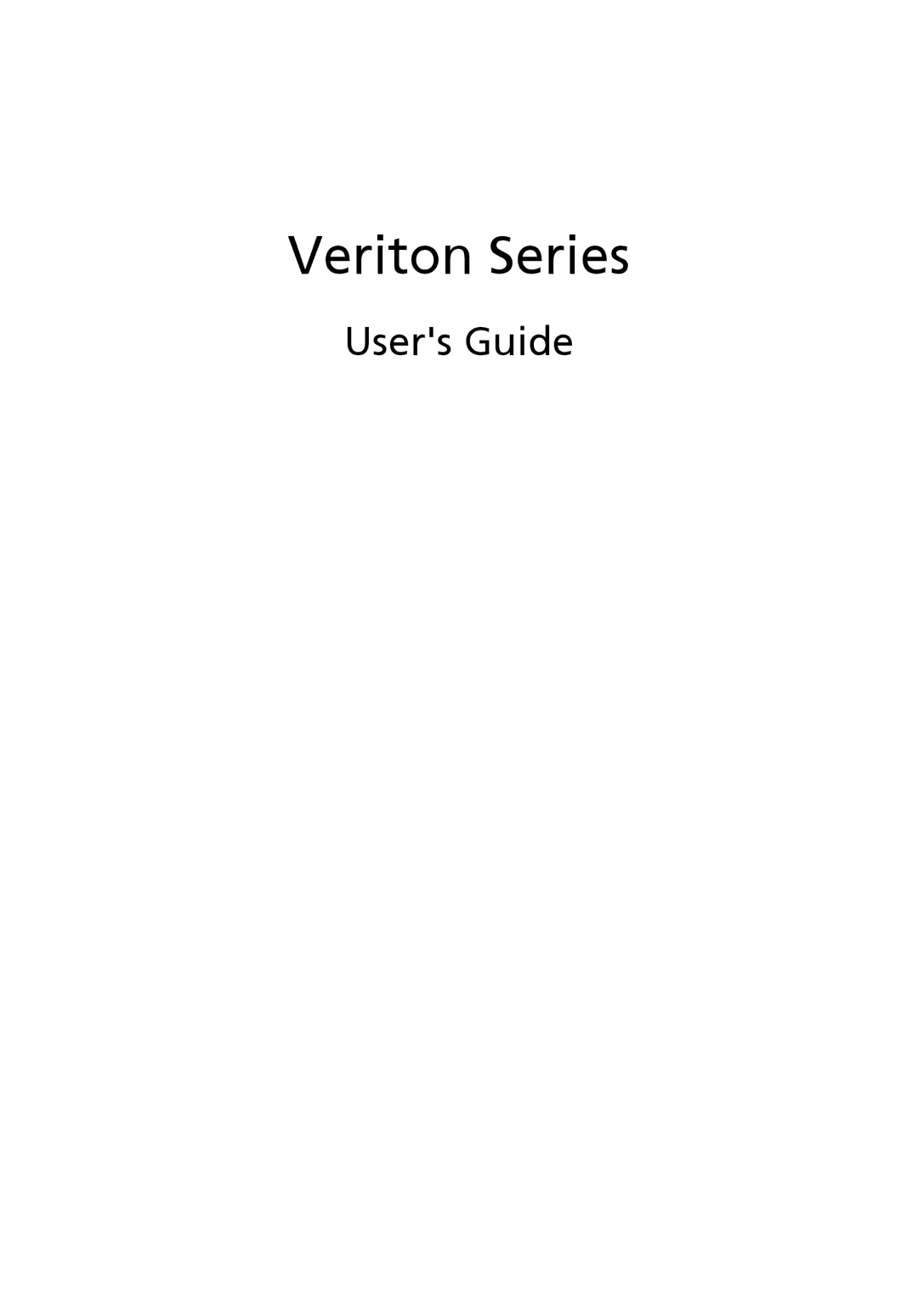 Acer manual Veriton Series, Users Guide 