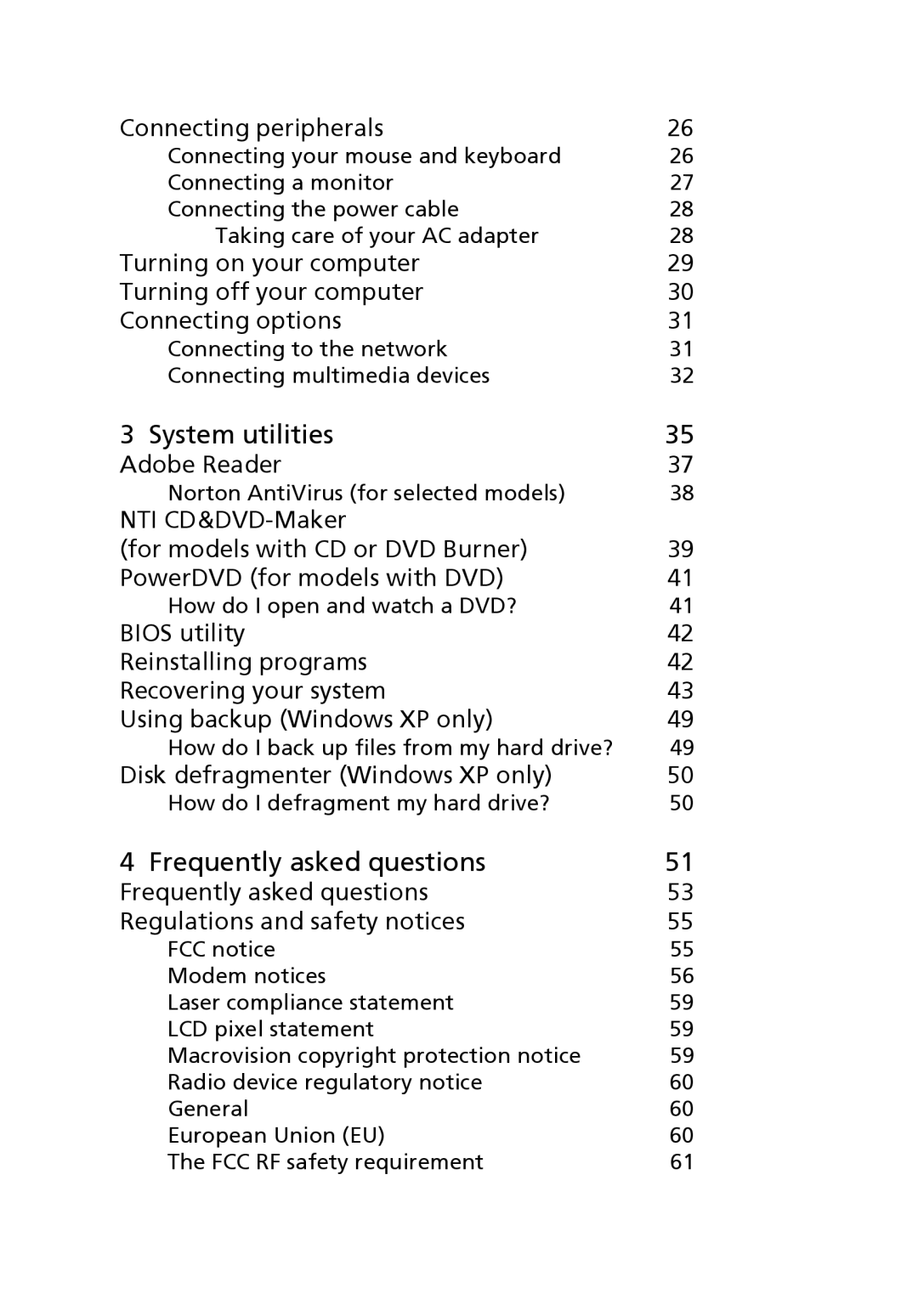 Acer Veriton manual Connecting to the network Connecting multimedia devices, Norton AntiVirus for selected models 