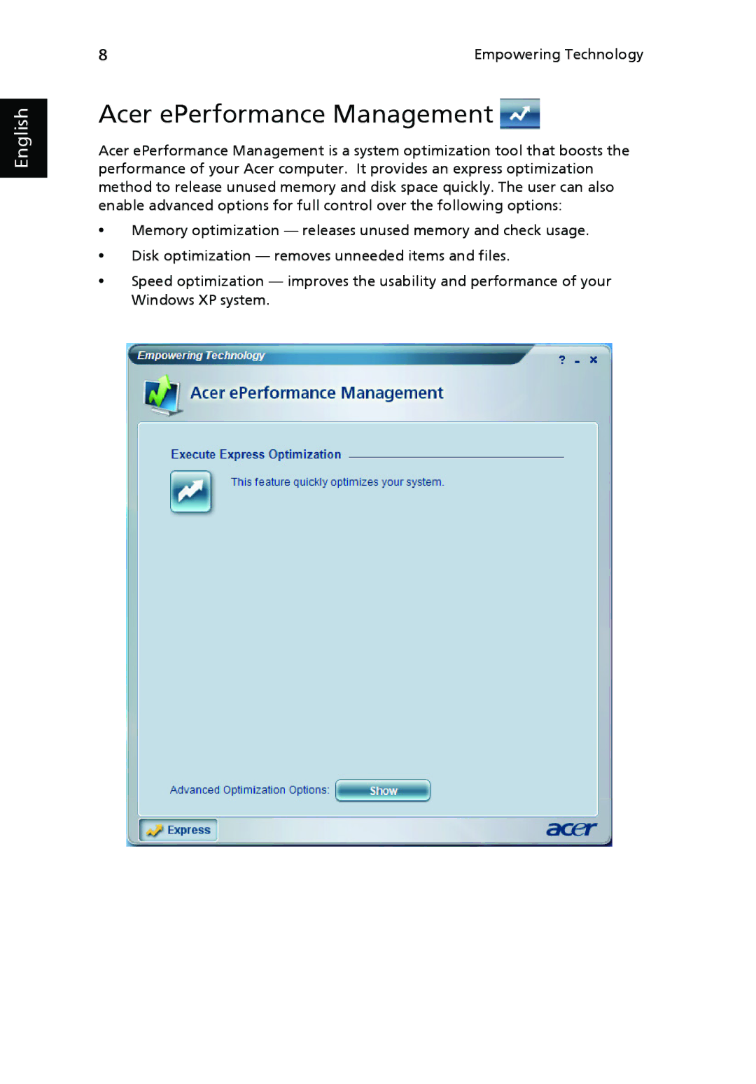 Acer Veriton manual Acer ePerformance Management 