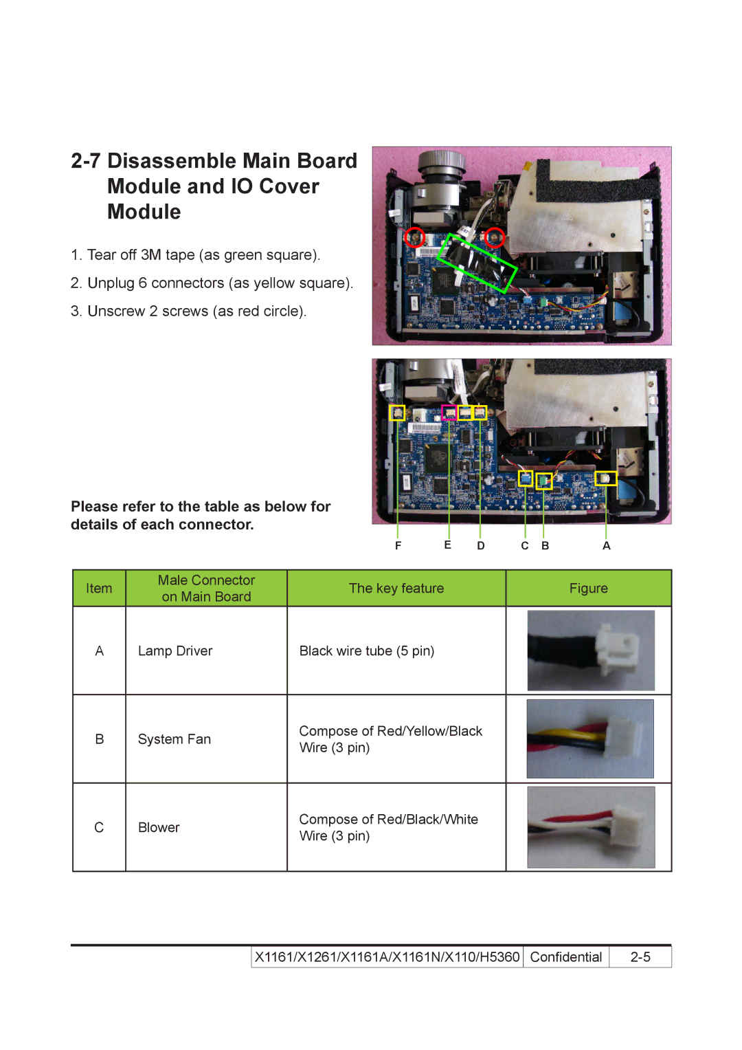 Acer X110 service manual Disassemble Main Board Module and IO Cover 