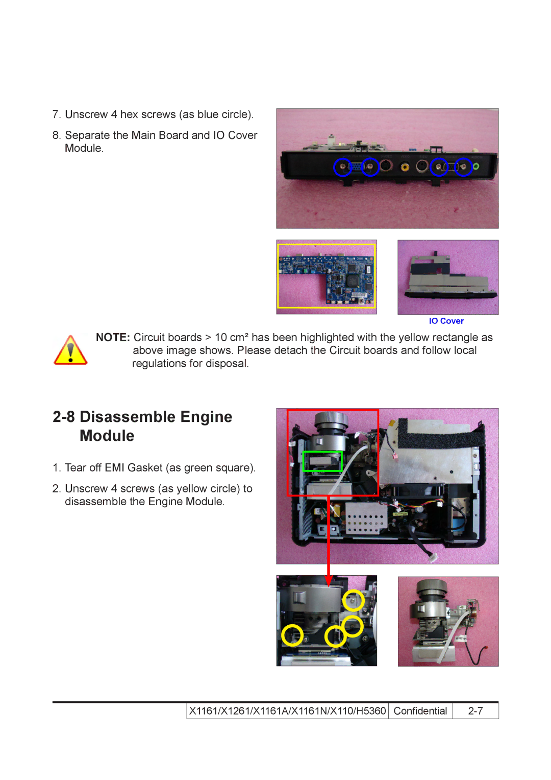 Acer X110 service manual Disassemble Engine Module 