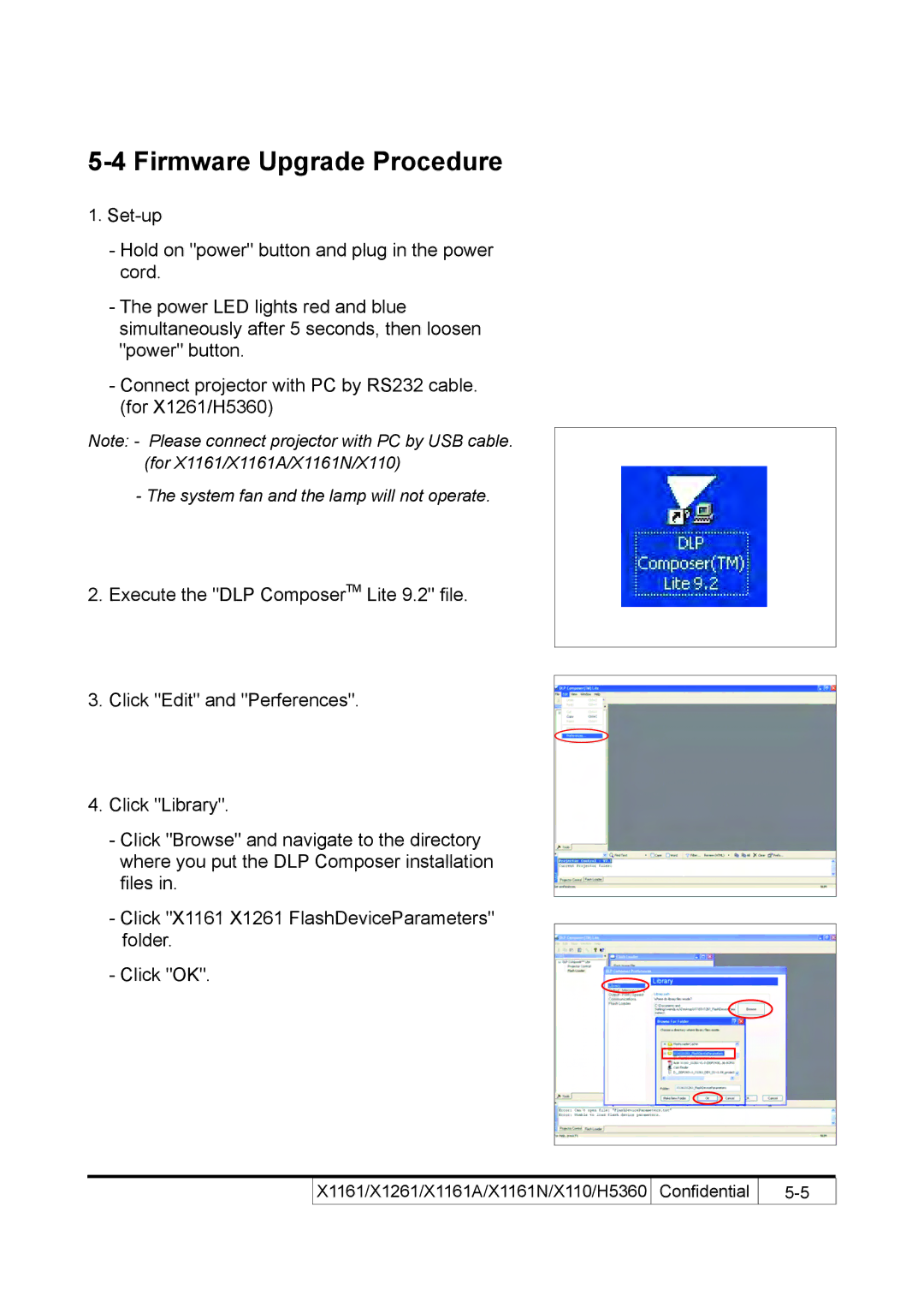 Acer X110 service manual Firmware Upgrade Procedure 