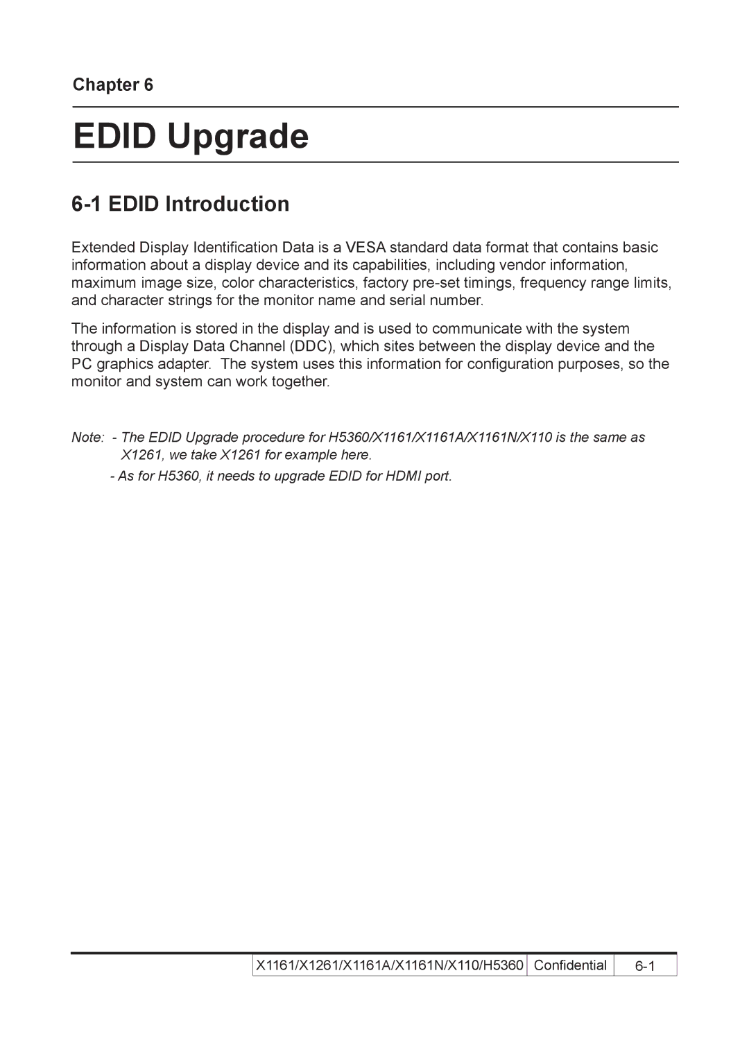 Acer X110 service manual Edid Upgrade, Edid Introduction 