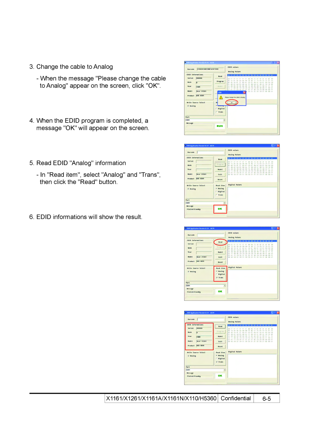 Acer service manual X1161/X1261/X1161A/X1161N/X110/H5360 Confidential 