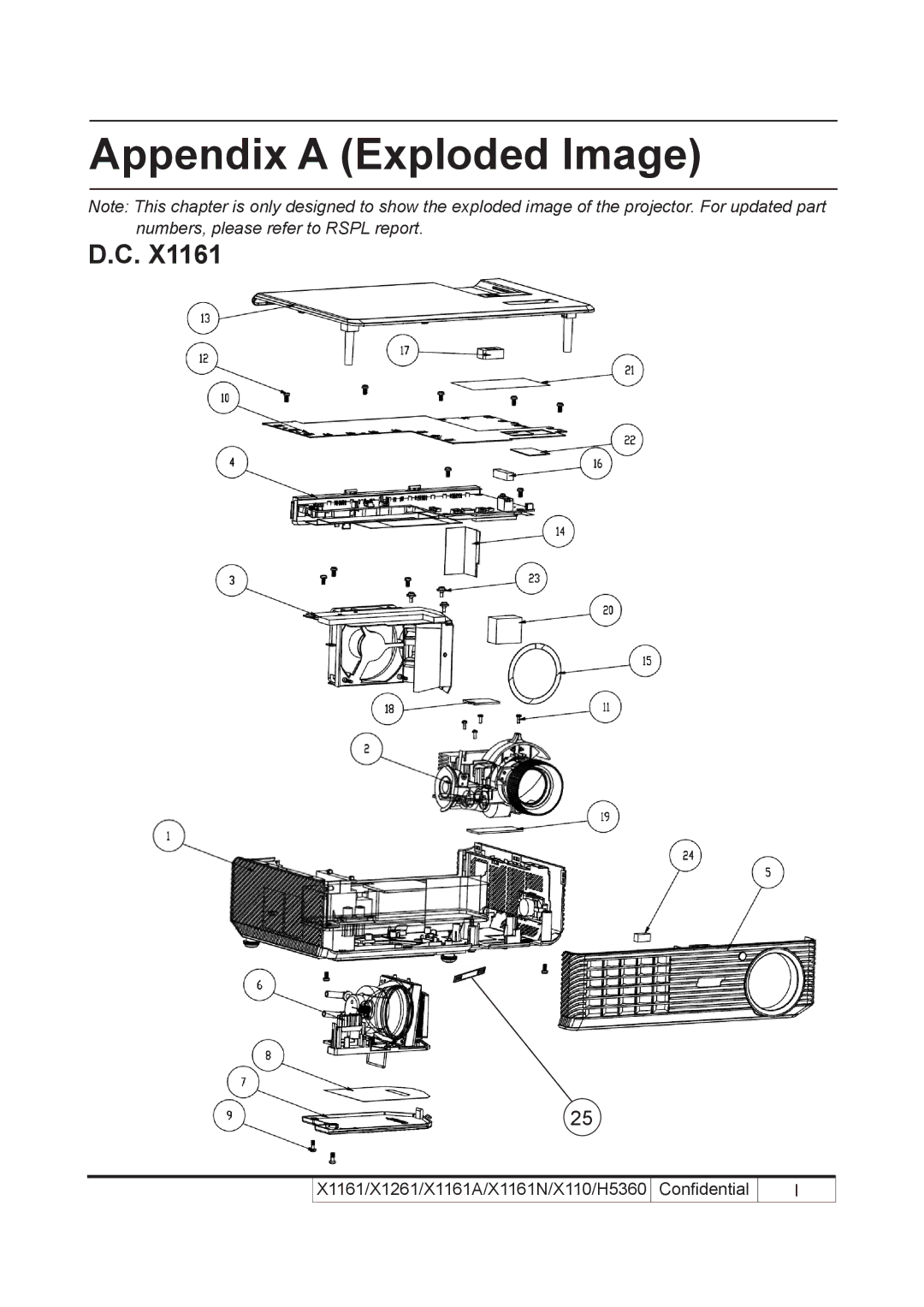 Acer X110 service manual Appendix a Exploded Image 