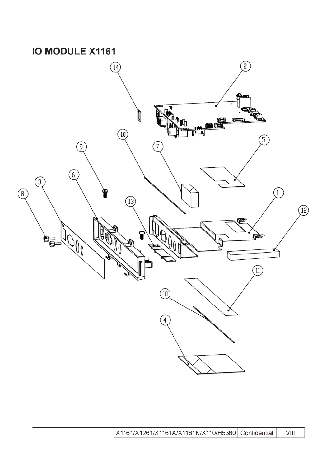 Acer X110 service manual IO Module, Viii 