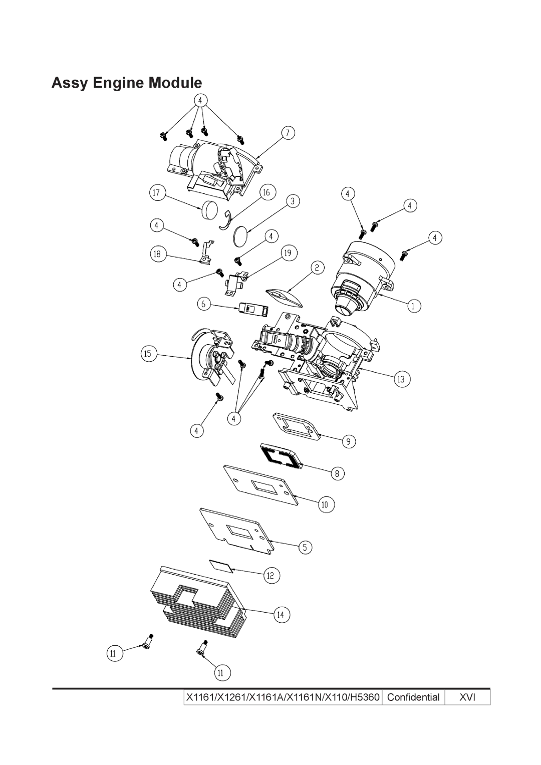 Acer X110 service manual Assy Engine Module, Xvi 