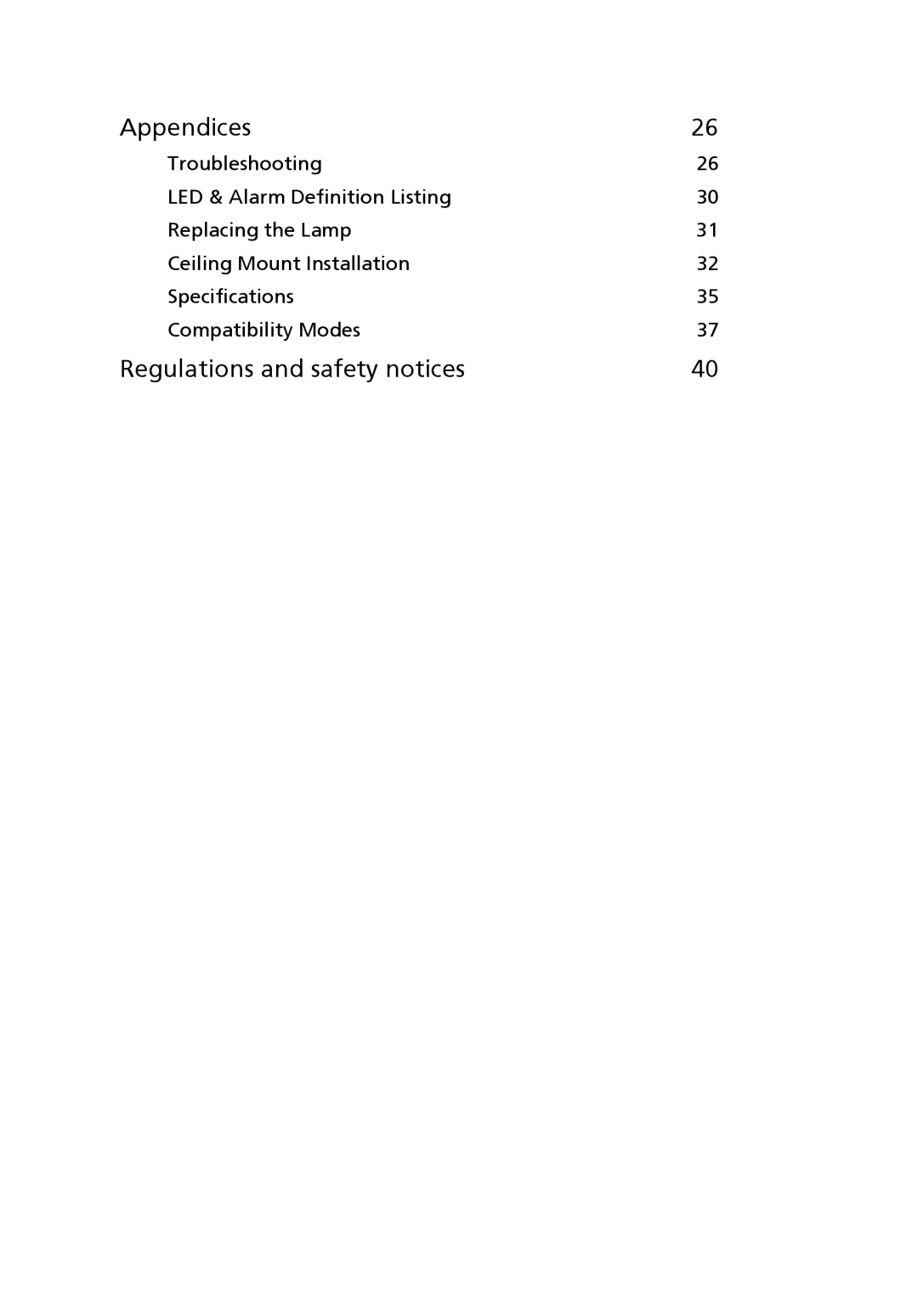 Acer X1230S manual Regulations and safety notices 