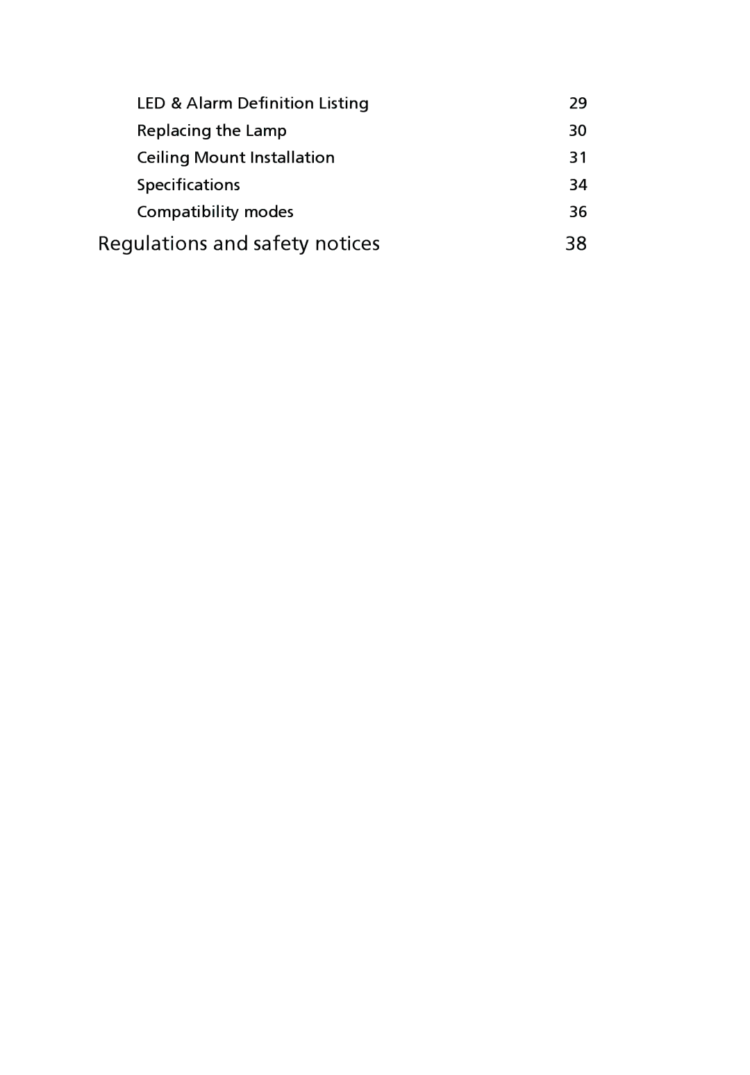 Acer X1261, X1161N, X1161A manual Regulations and safety notices 