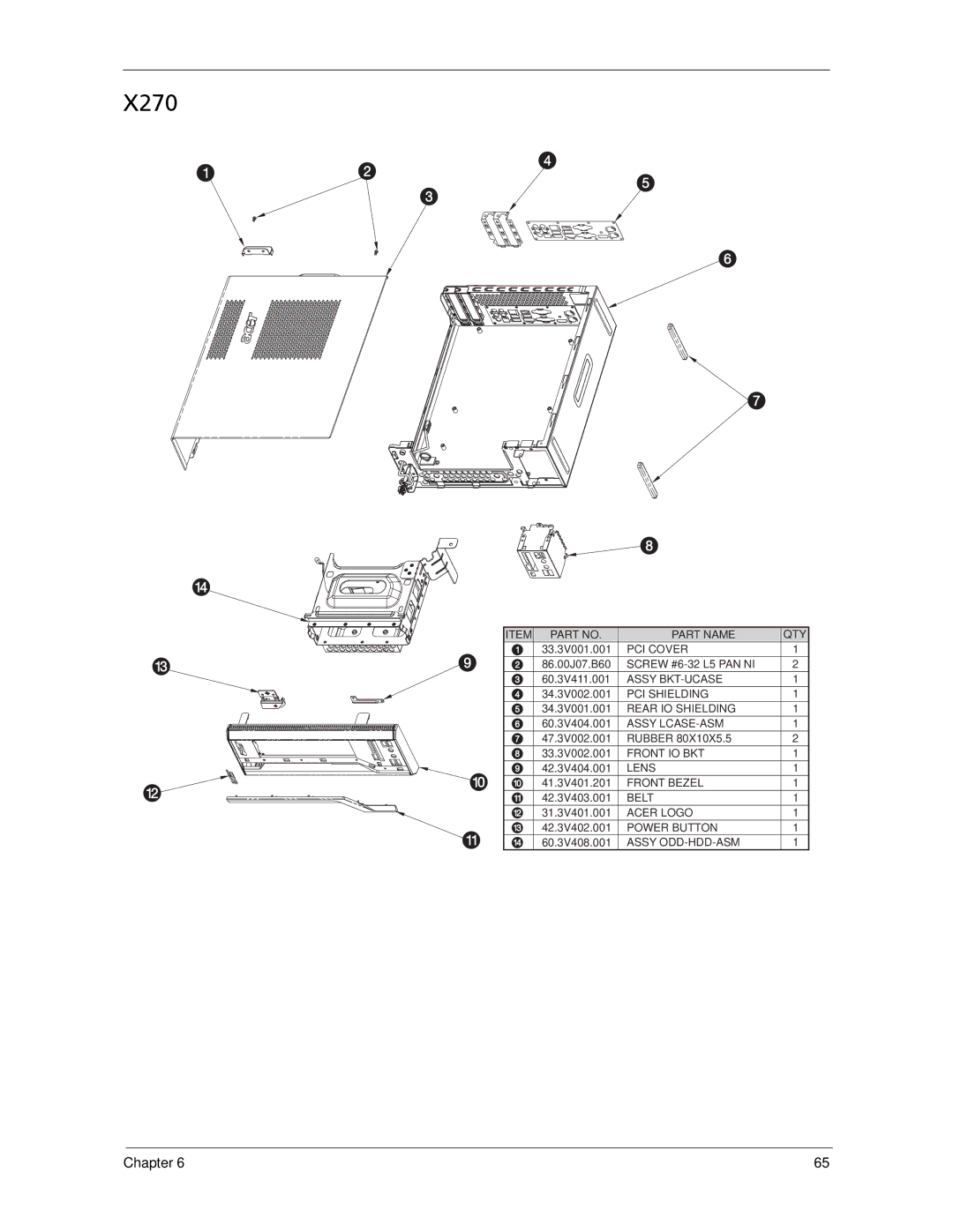 Acer X270, X1700 manual 