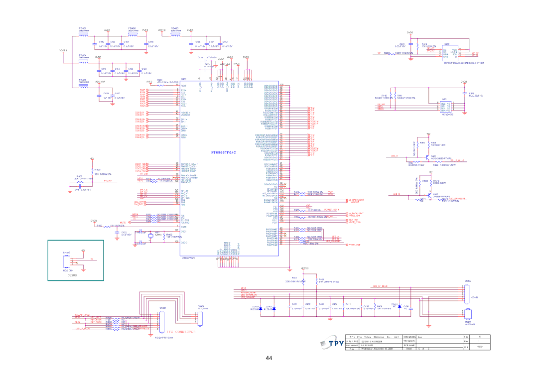 Acer X213H, X223HQ manual FFC Connector 