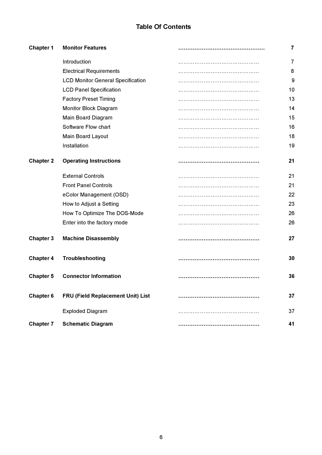 Acer X213H, X223HQ manual Table Of Contents 