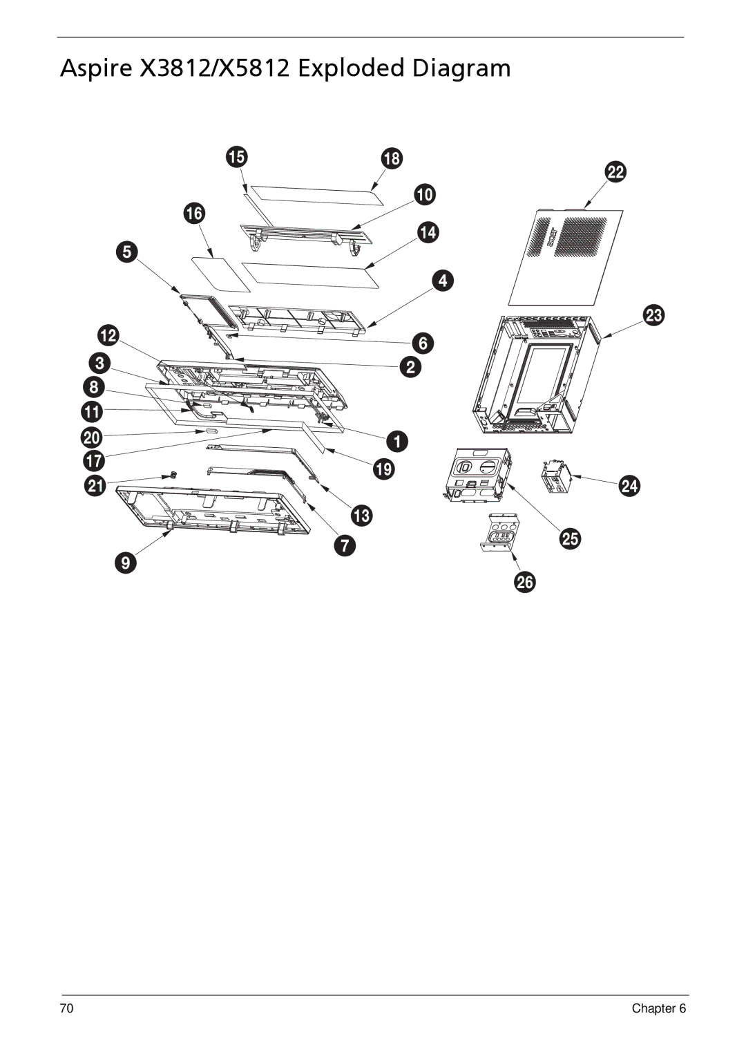 Acer manual Aspire X3812/X5812 Exploded Diagram 