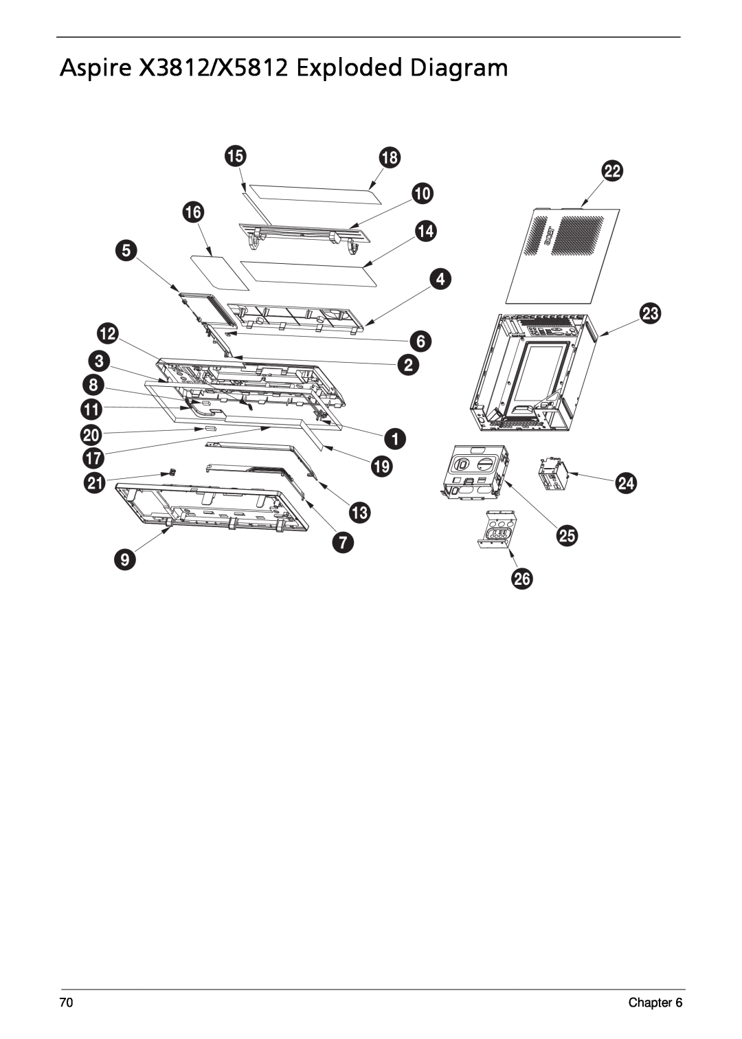 Acer manual Aspire X3812/X5812 Exploded Diagram, Chapter 