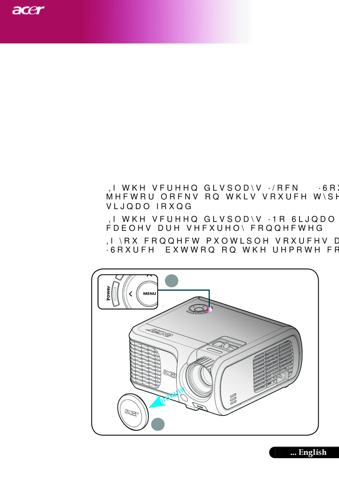 Acer XD1250D series, XD1150D manual Powering On/Off the Projector, Powering On the Projector 