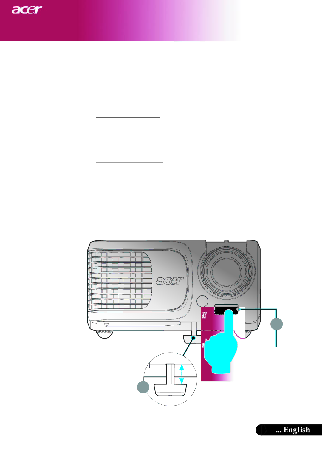 Acer XD1250D series, XD1150D manual Adjusting the Projected Image, Adjusting the Projector Image Height 