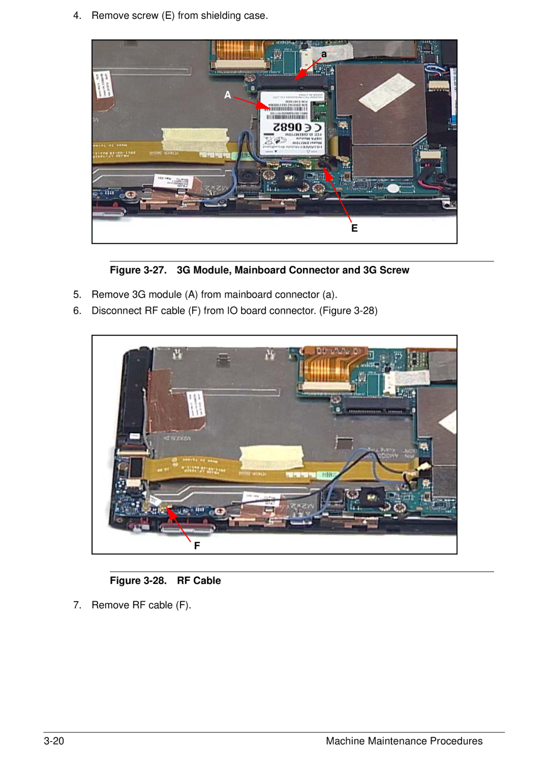 Acer XE.H6RPN.006 manual G Module, Mainboard Connector and 3G Screw 