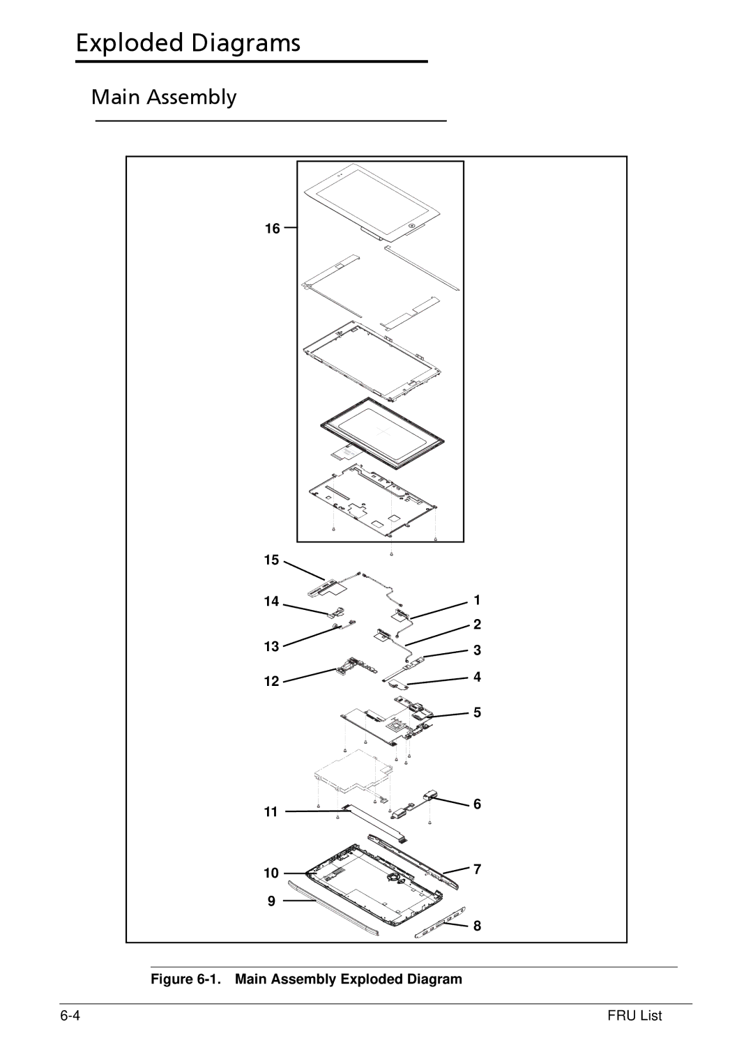 Acer XE.H6RPN.006 manual Exploded Diagrams, Main Assembly 