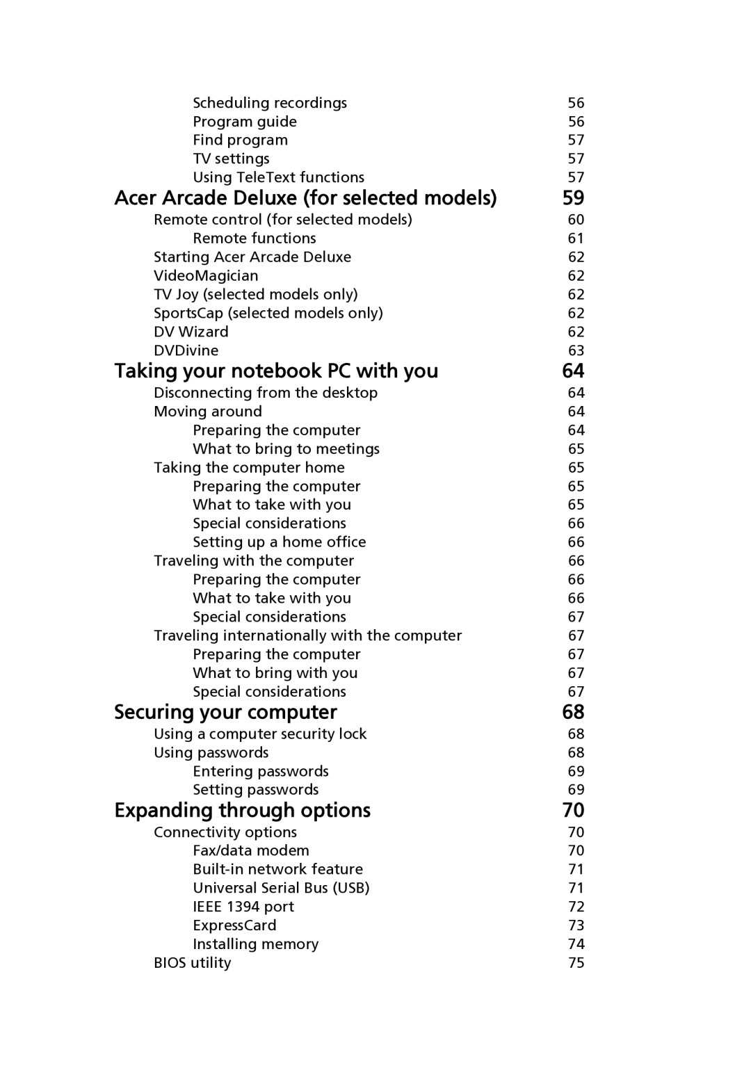 Acer Z03 manual Securing your computer 