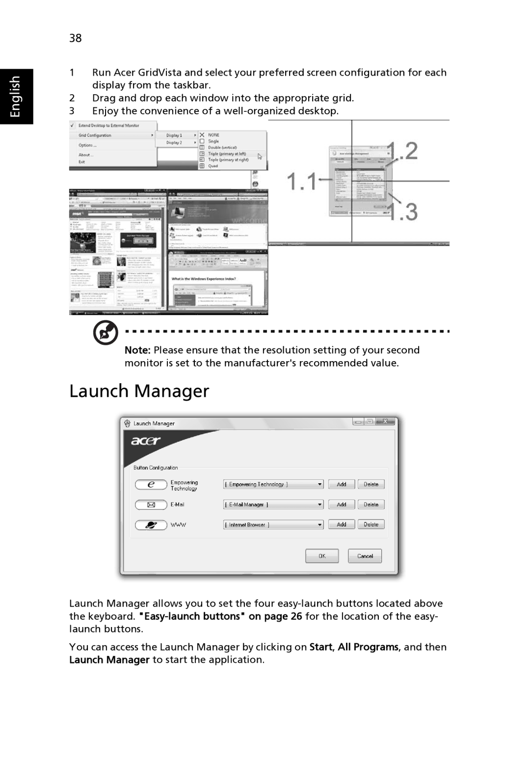 Acer Z03 manual Launch Manager 