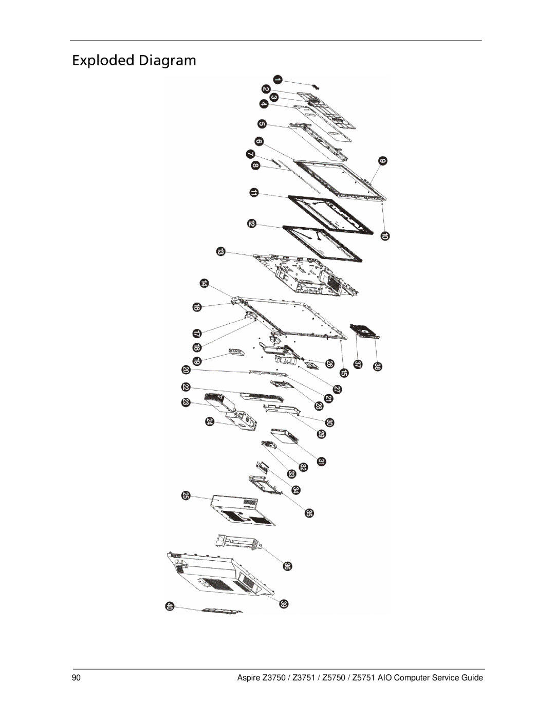 Acer Z5750, Z3751, Z3750, Z5751 manual Exploded Diagram 