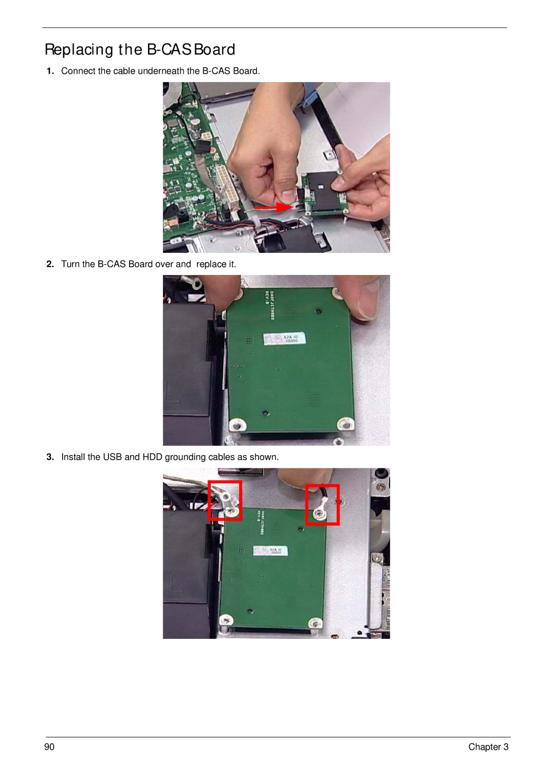 Acer Z5600, Z5610 manual Replacing the B-CAS Board 